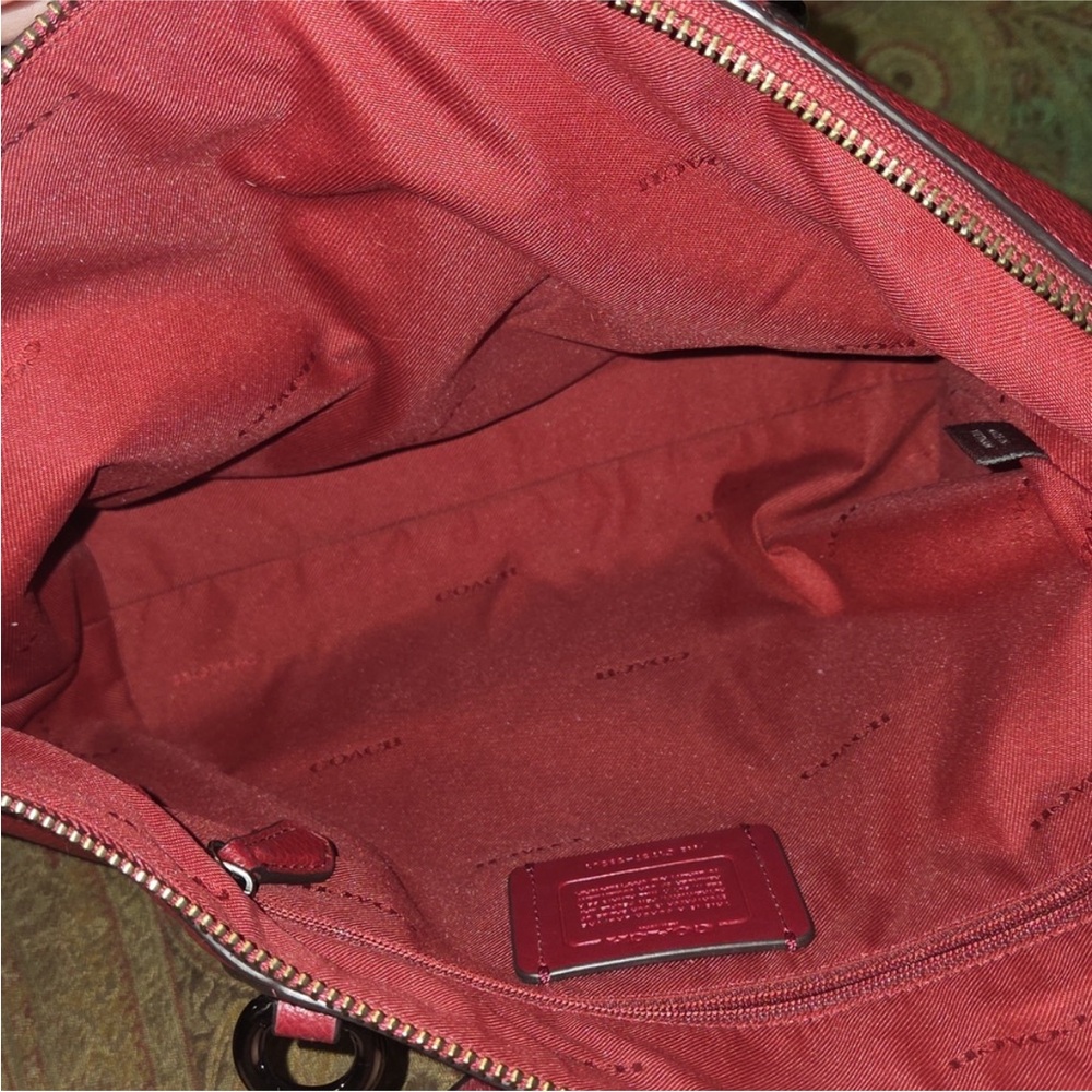 Coach Kelsey 59501 Crossbody Red Pebbled Leather EUC - Picture 9 of 15